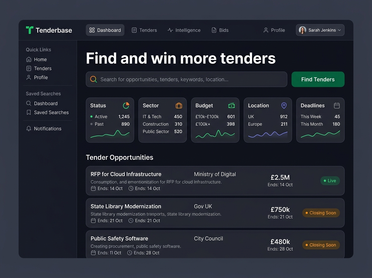 Tenderbase User Interface
